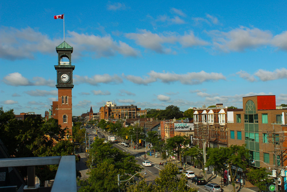 tornonto kensington market in canada from rooftops