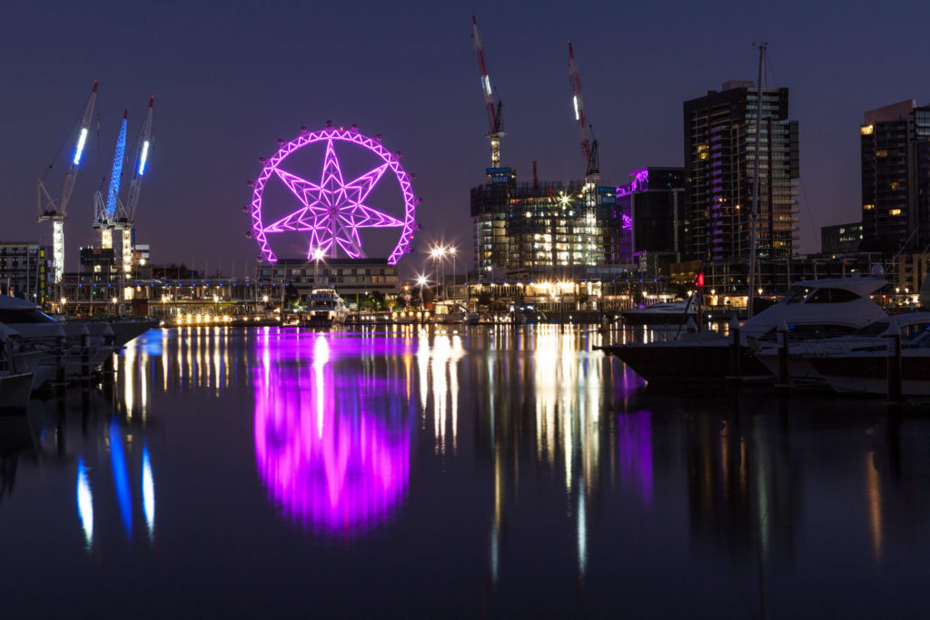 melbourne star reflecting in the yarra river