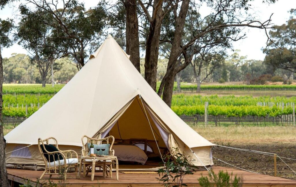 glamping by a vineyard